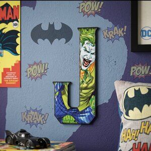 DC Comics Batman Joker Superhero Letter J Metal Sign Home Decor